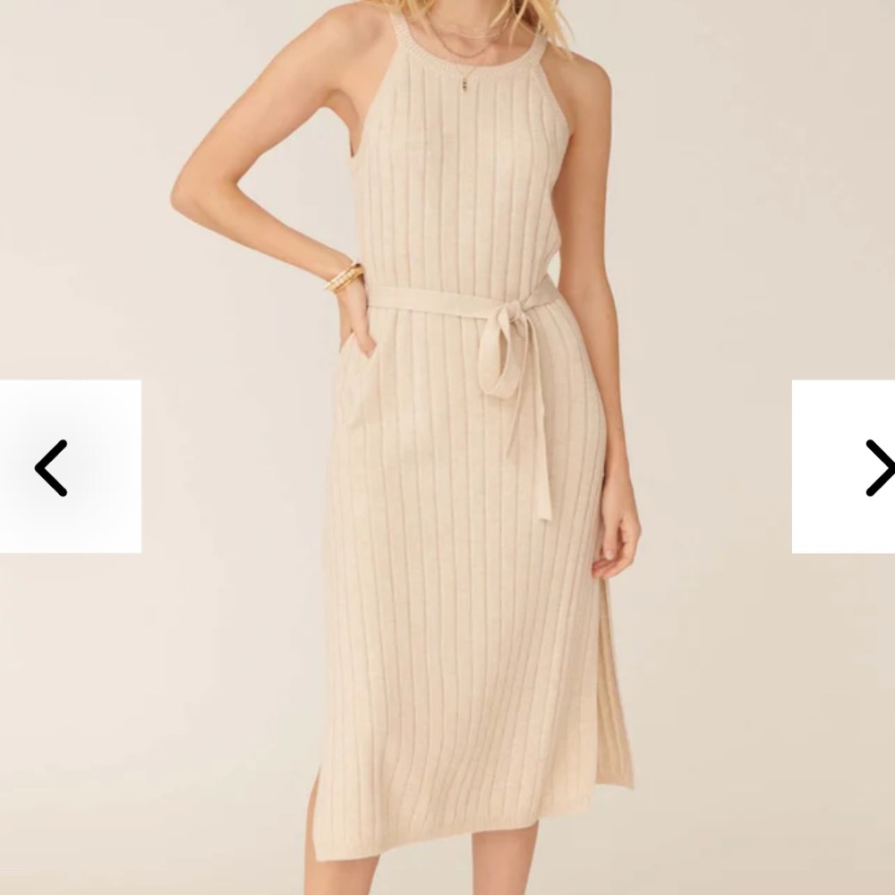 Belted Halter Sweater Dress